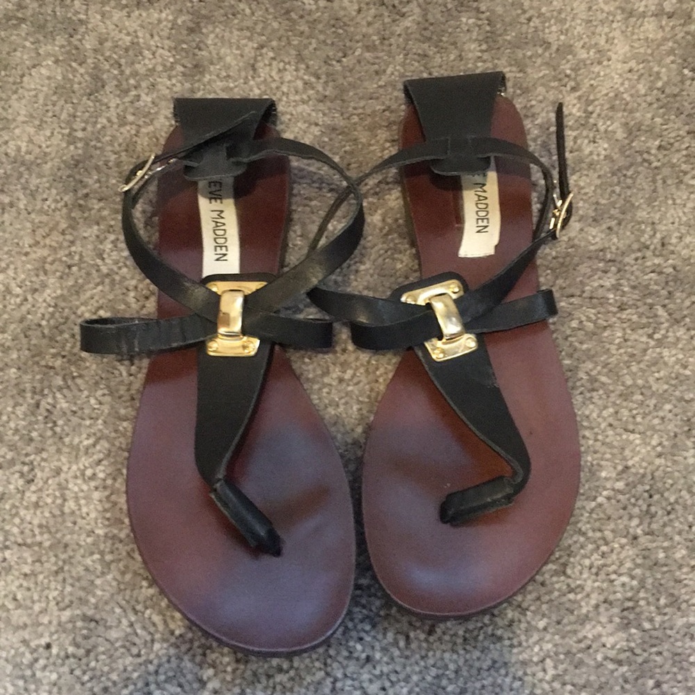 Steve Madden Black Sandals